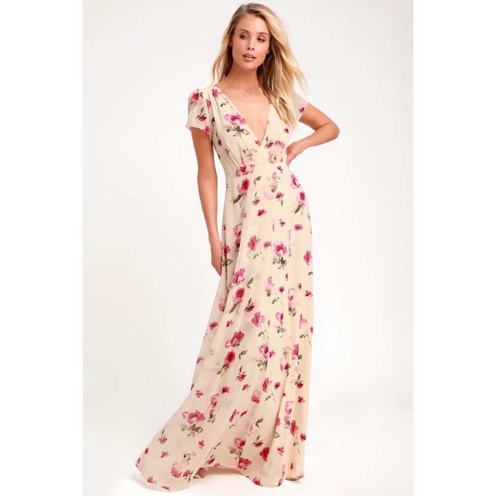 Cream Floral Dress